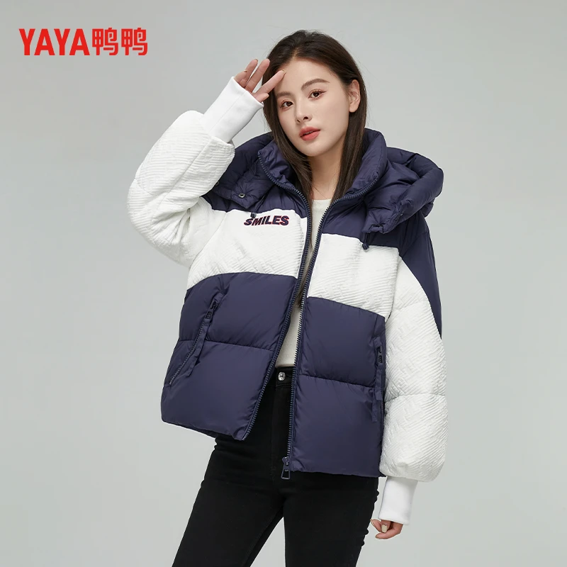 YAYA/鸭鸭2023户外情侣加厚时尚韩系热力感保暖秋冬羽绒服2301385