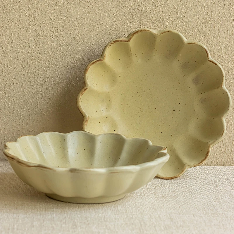 YE HOME 简约北欧风粗陶碗甜品碗酸奶碗家用创意感菜碗水果沙拉碗