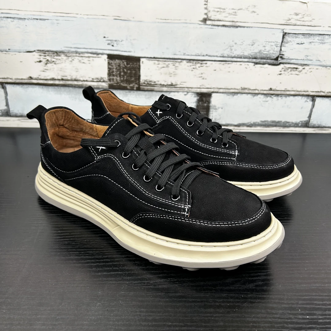 新款皮鞋男学生韩版潮流帅气青年厚底英伦休闲黑色小皮鞋增高鞋