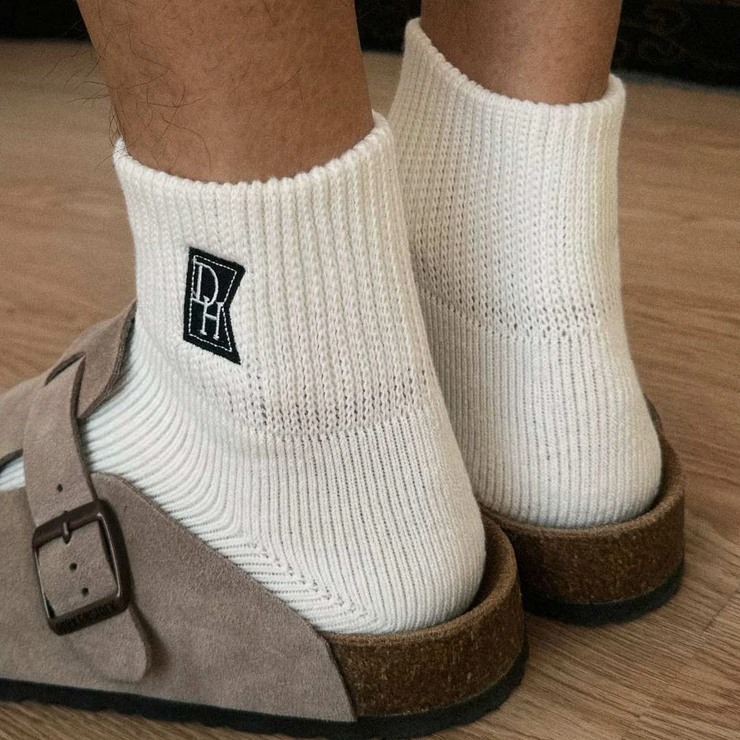 DEERHORNS春秋日系拉毛中筒袜毛巾底cityboy运动透气吸汗棉袜