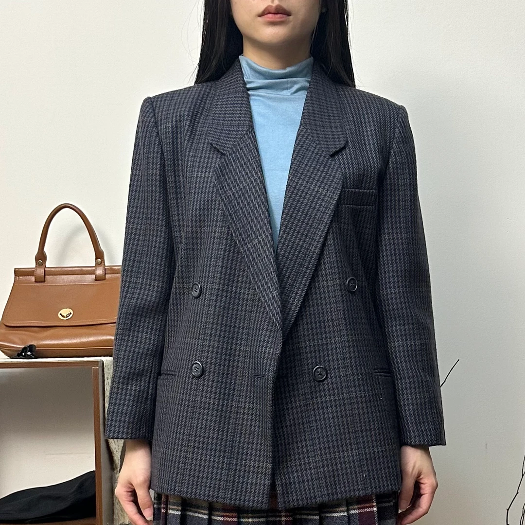 程也古着vintage日制复古格子西装（直播专用）