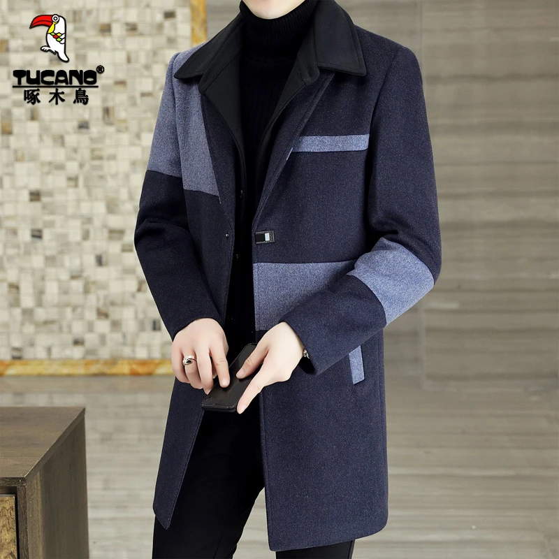 TUCANO/啄木鳥秋冬季加厚羊毛呢子大衣韩版潮流毛呢风衣男士外套