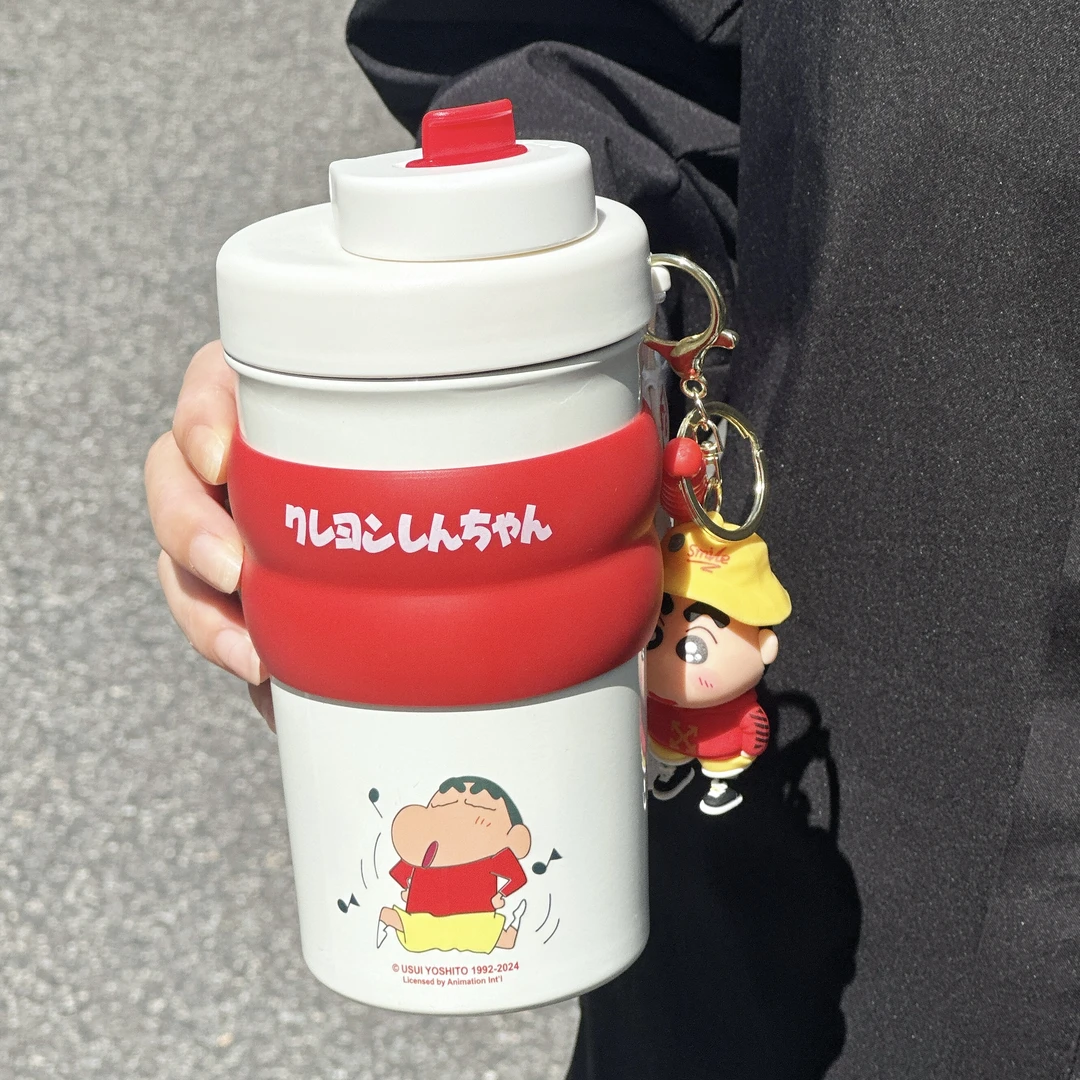 蜡笔小新保温杯女生2025新款316不锈钢杯子泡茶水杯学生上学专用
