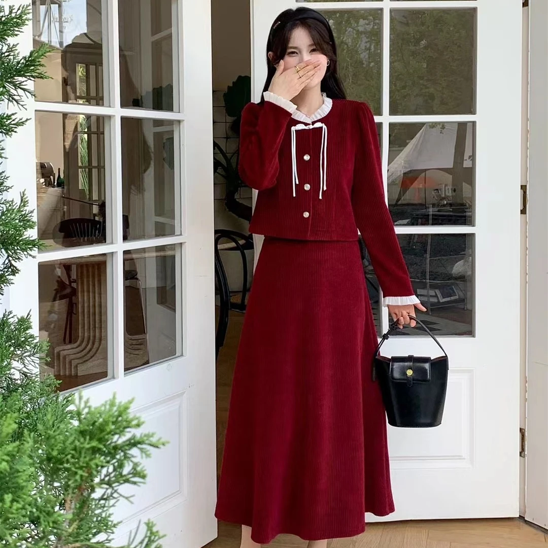 气质套装裙显瘦洋气小香风收腰秋季减龄轻熟风两件套女