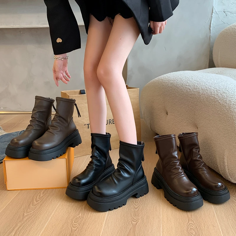 2024年秋季新款弹力瘦瘦靴时尚马丁靴T58
