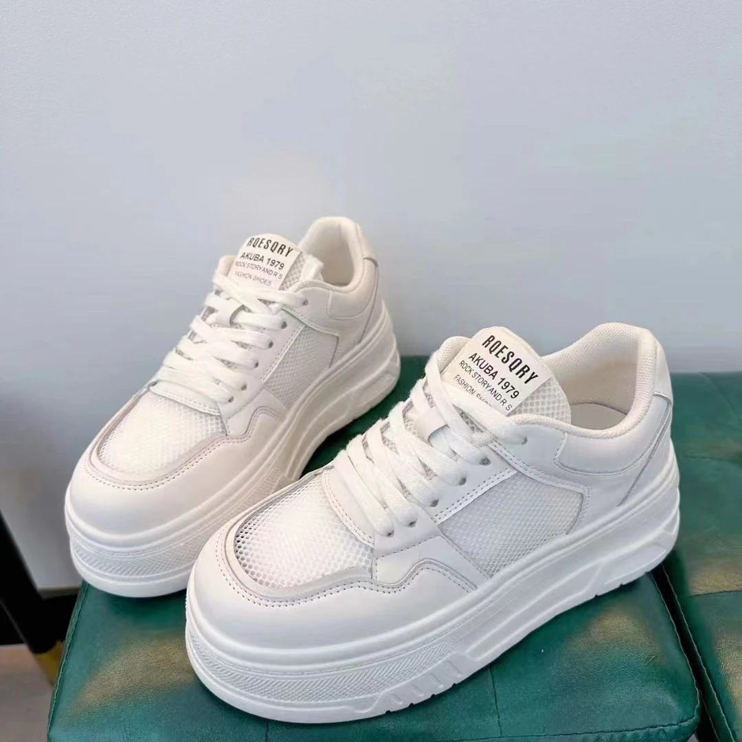 2024年夏季新款厚底超轻真皮透网小白鞋5238-10