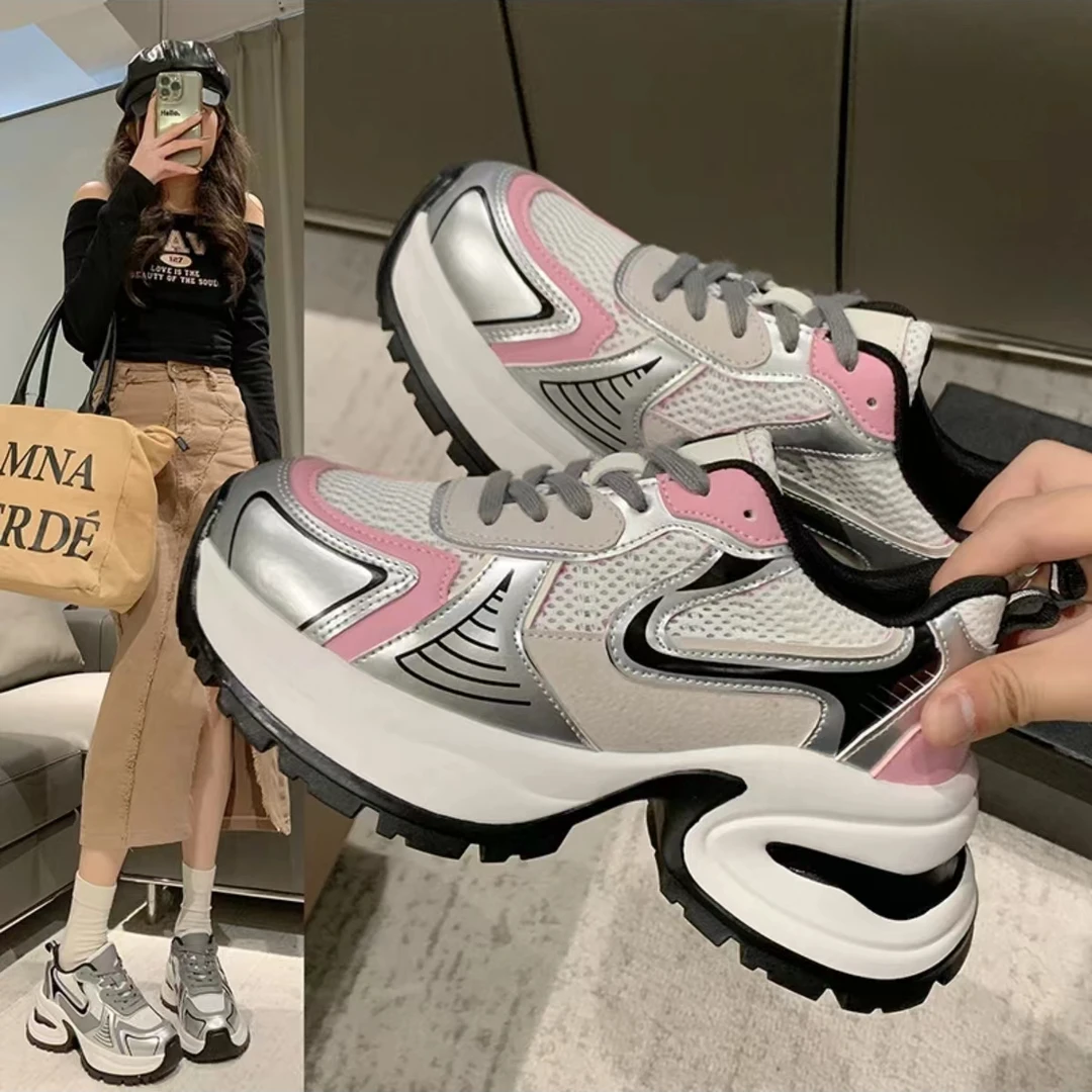 2024年春秋新款赵露思同款真皮百搭老爹鞋PL8618