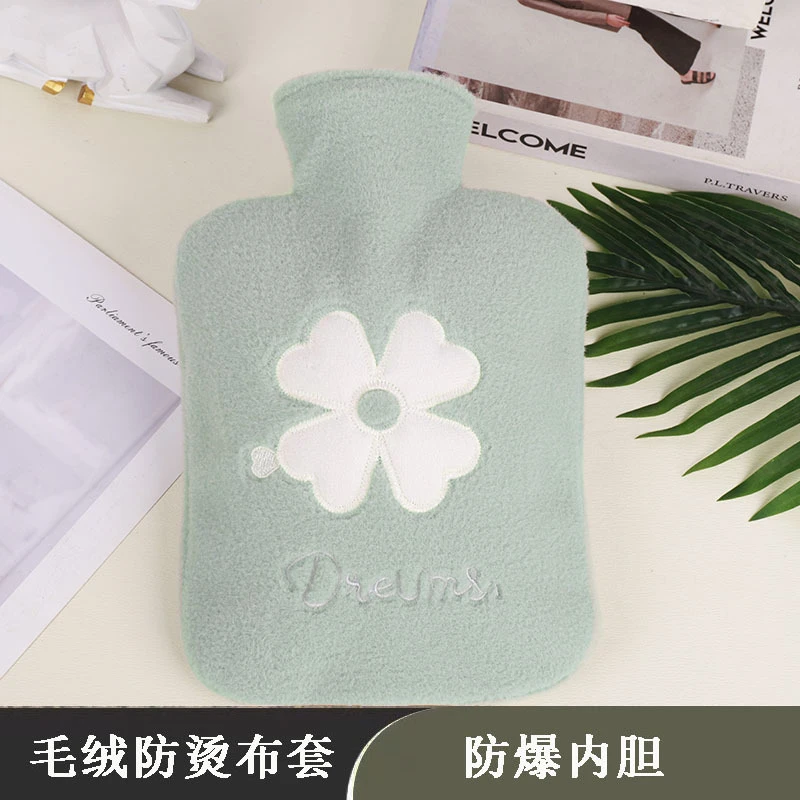 可爱暖水袋毛绒热水袋女生暖脚注水暖水袋灌水大号加厚防爆水晶新