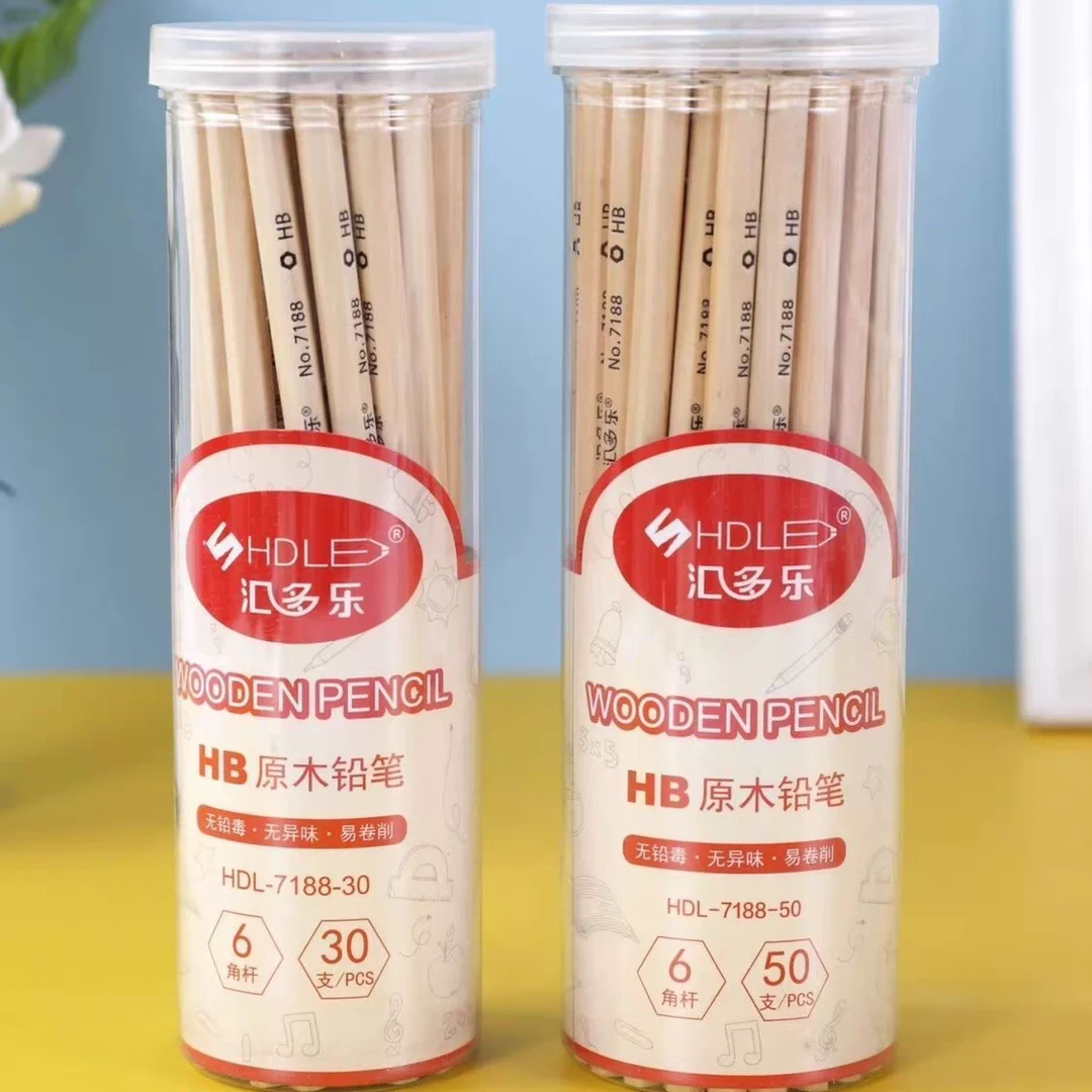 汇多乐六角杆学生正姿原木铅笔