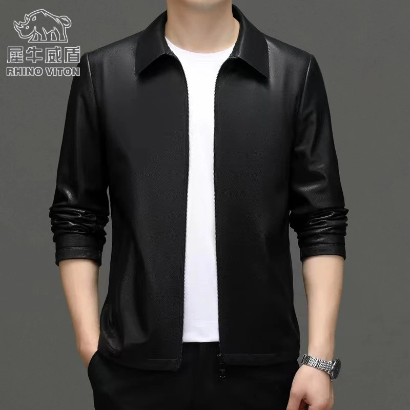 男士翻领皮衣夹克外套上衣百搭时尚休闲春秋季新款PY86-T