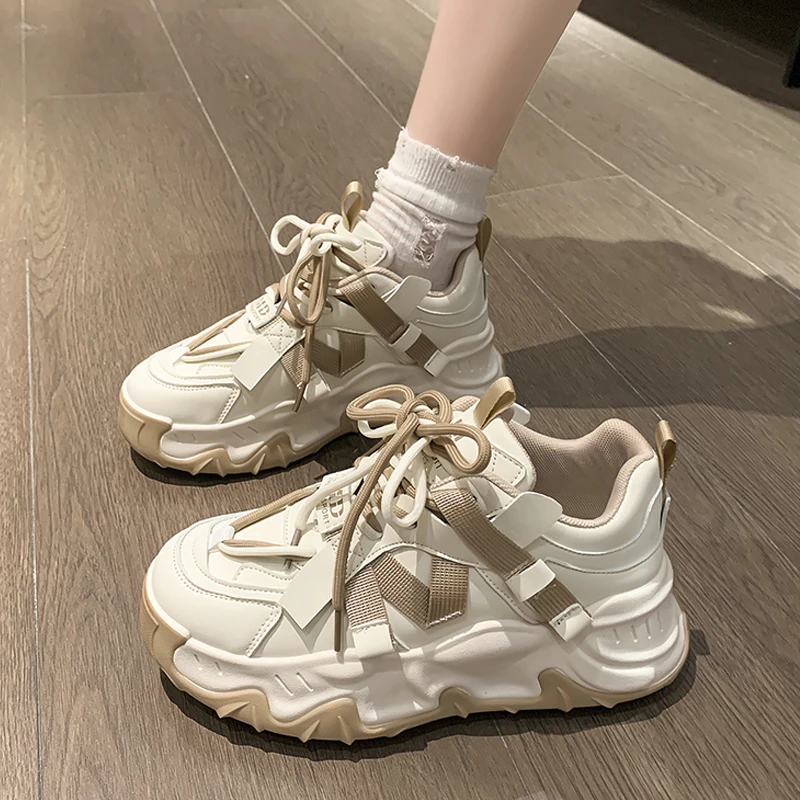 安踏神行女鞋2023新款秋季厚底运动老爹鞋女学生鞋子女ins潮小众
