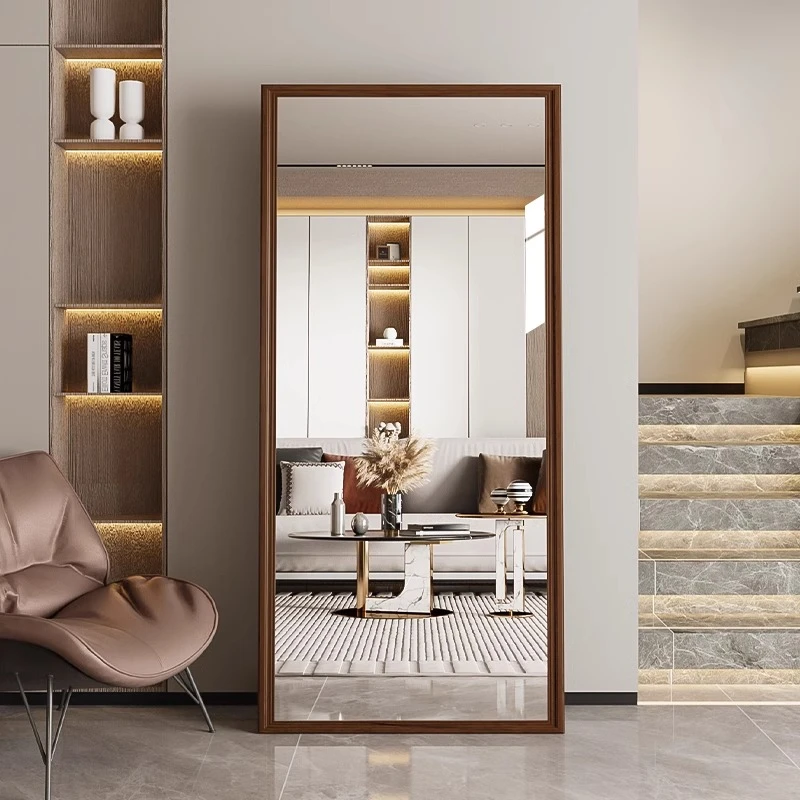 高颜值新中式穿衣镜落地镜子家用全身镜ins卧室少女生房间试衣镜