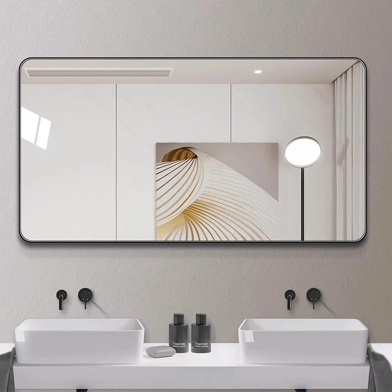 简约浴室镜子家用卫生间厕所壁挂式酒店洗手台挂墙式梳妆镜粘贴墙