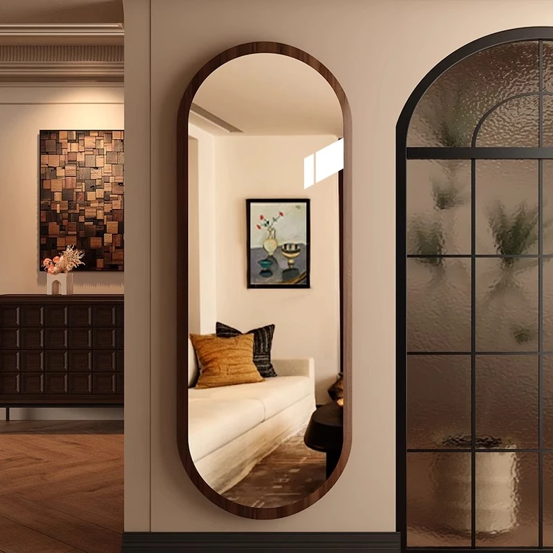 意式复古风穿衣镜挂墙镜子家用卧室女生全身镜客厅玄关轻奢装饰镜