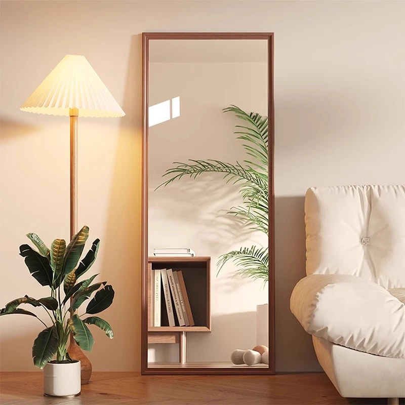北欧轻奢女生全身镜家用推荐新中式客厅穿衣镜落地式卧室试衣镜子
