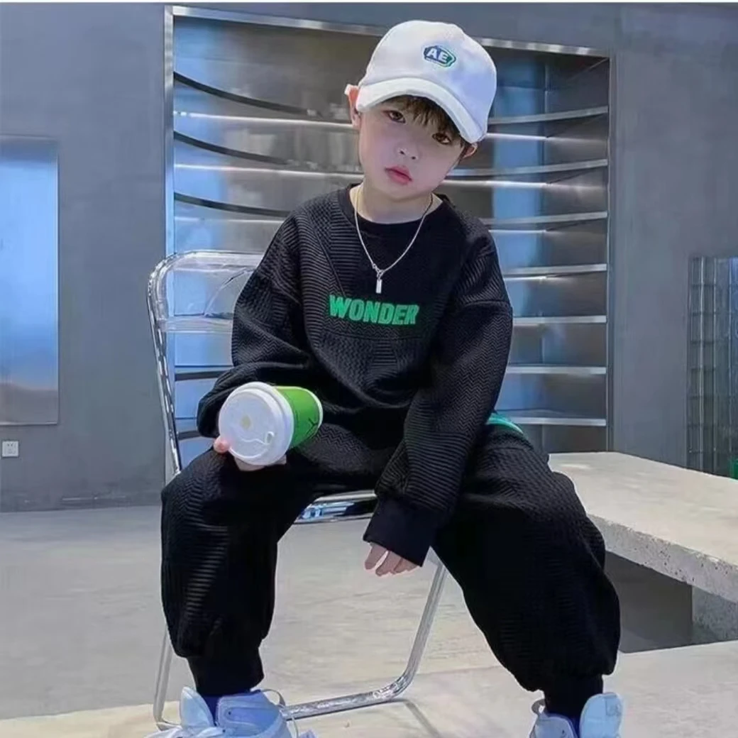 男童秋季运动套装中大童炸街卫衣运动服两件套