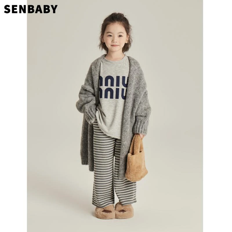 【年底清仓福利】女童毛衣开衫秋冬新款厚实长款针织大衣外套