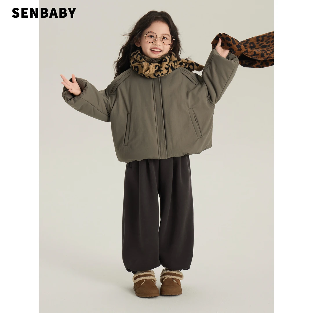 【现货】童装女宝宝棉服2024冬季新款儿童棉袄保暖圆下摆女童棉服