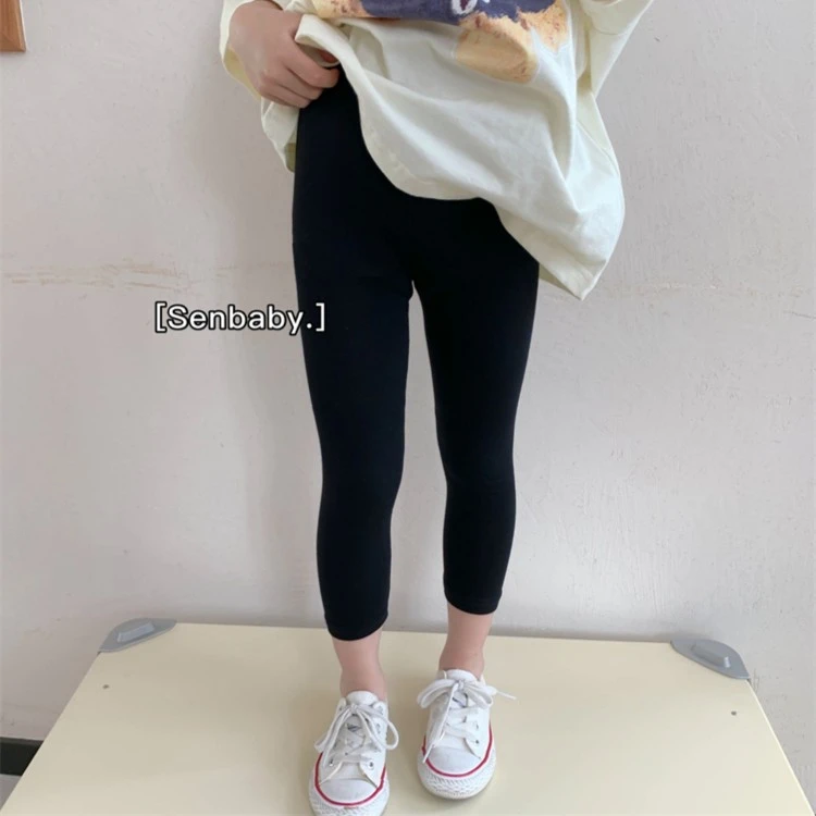 【现货】女童打底裤宝宝短裤子夏季轻薄透气弹力修身9分裤