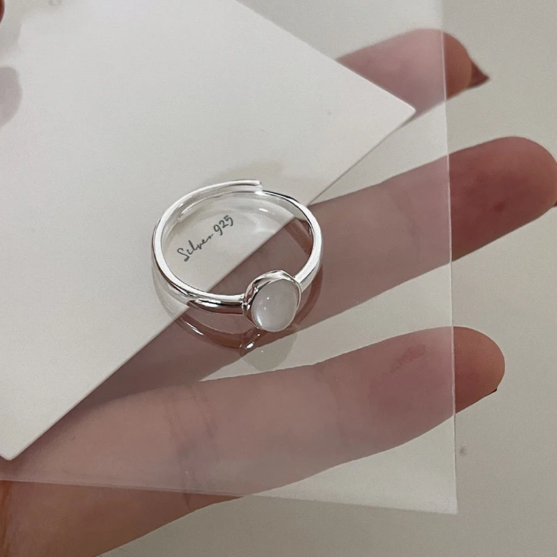 白月光戒指简约清冷时尚手饰小众设计开口明星同款饰品