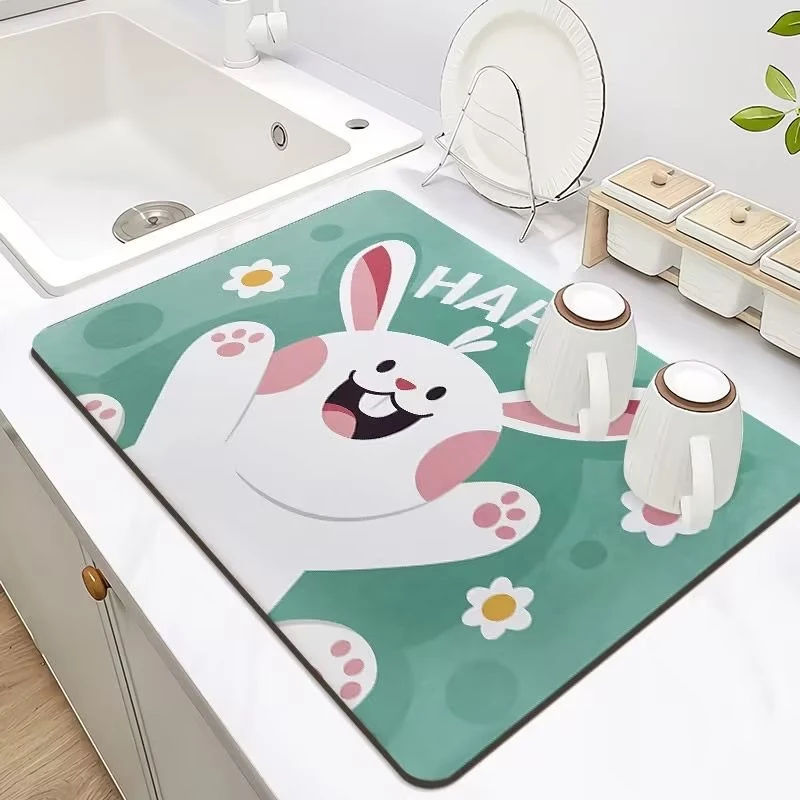 卡通硅藻泥地垫批发浴室地垫吸水耐脏卫生间门垫防滑脚垫脚踏垫