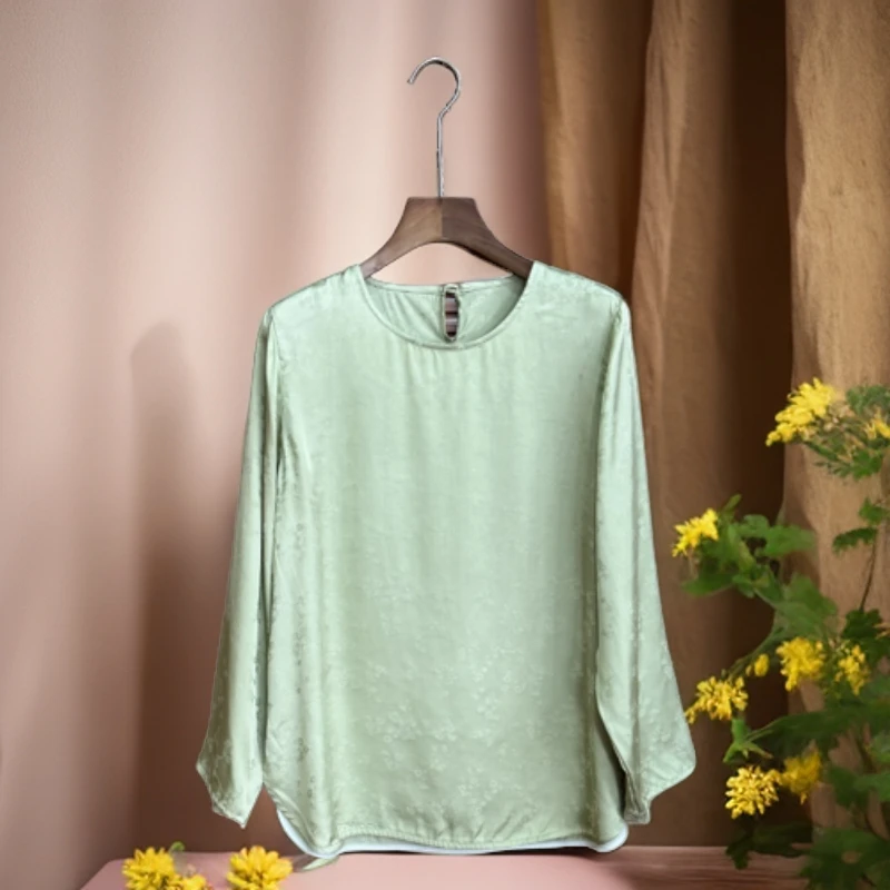 [大季原创]A675春季新款显瘦宽松简约长袖时尚休闲百搭打底衫