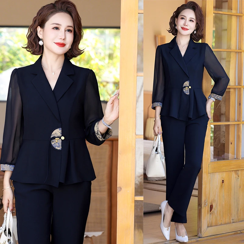 中年妈妈夏装常熟新中式套装中老年女装夏季短袖上衣宽松两件套