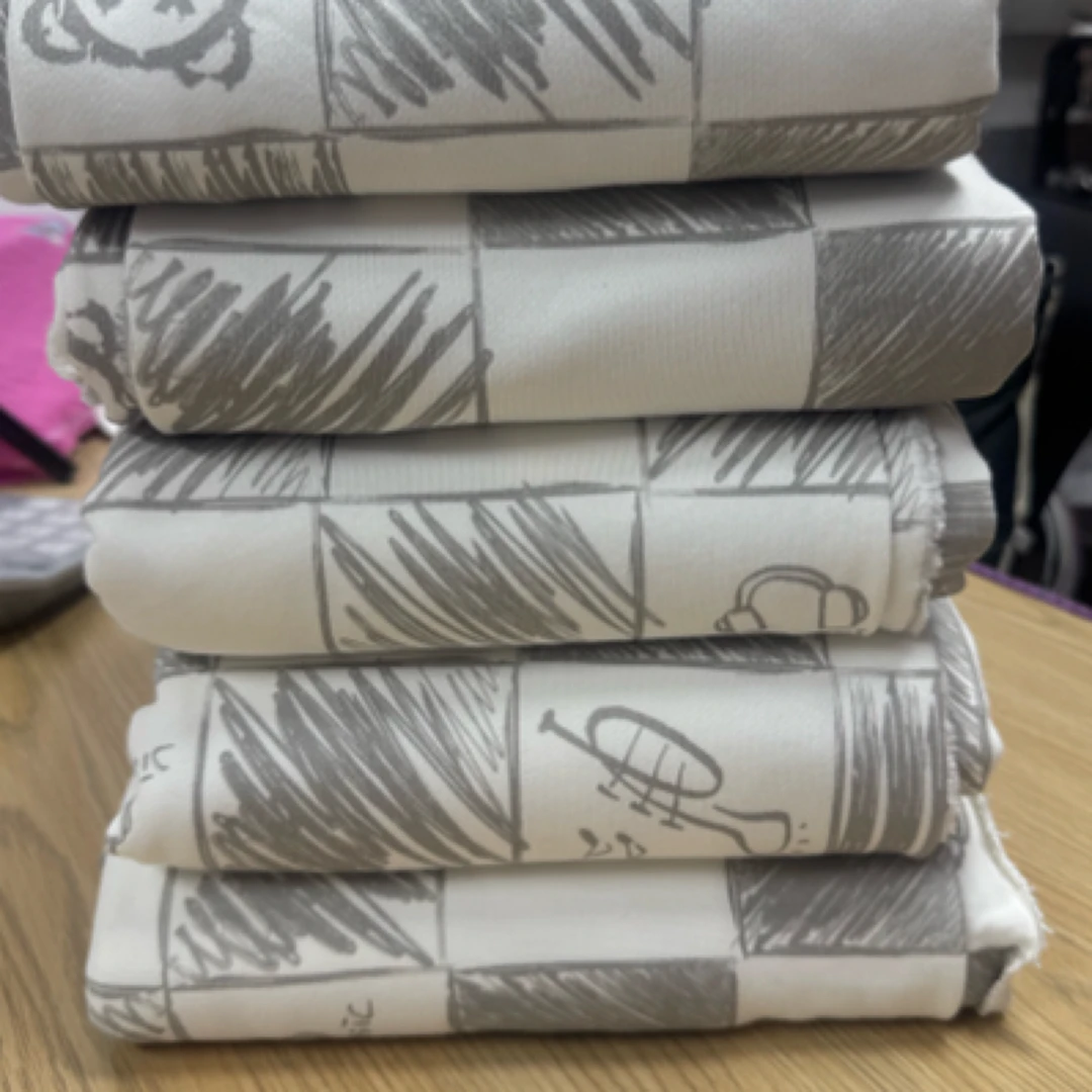 纯棉毛圈印花潮流拼色2米