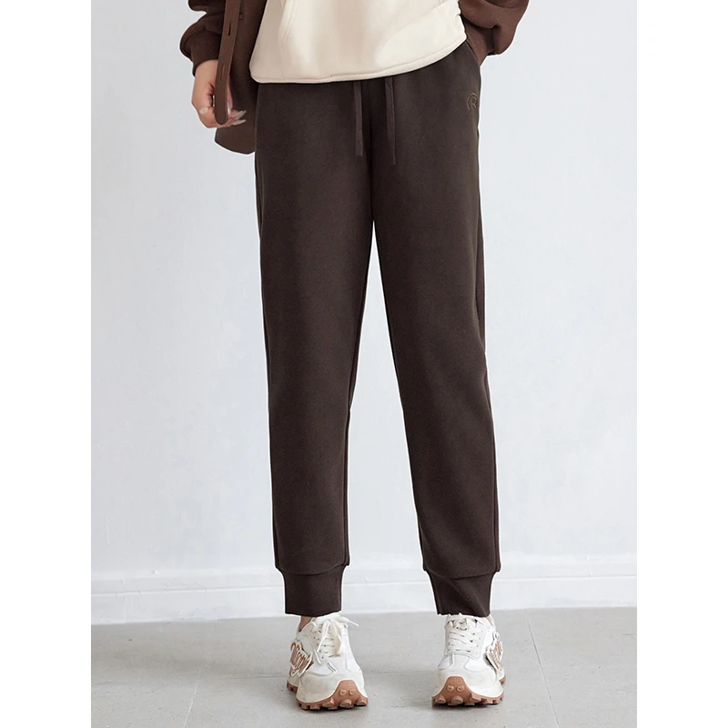 【仿毛呢卫裤】MsShe大码女装秋冬刺绣束脚长裤子女M2311041