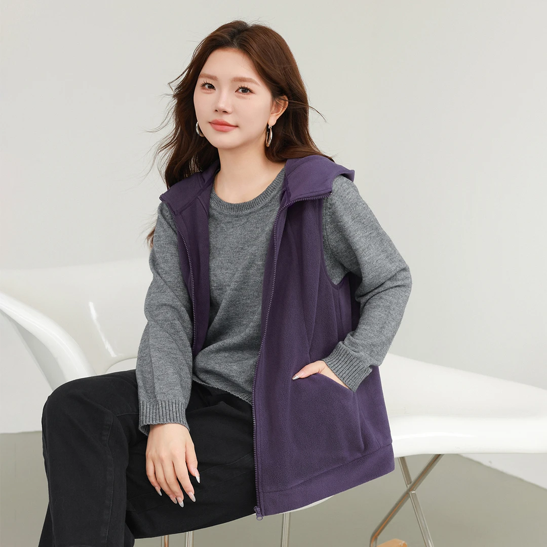 【轻盈锁温四面弹】MsShe大码女装新款秋安可拉红马甲外套M2409082