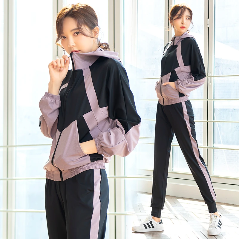 运动套装女宽松春秋季时尚瑜伽健身服晨跑步速干衣休闲大码运动服