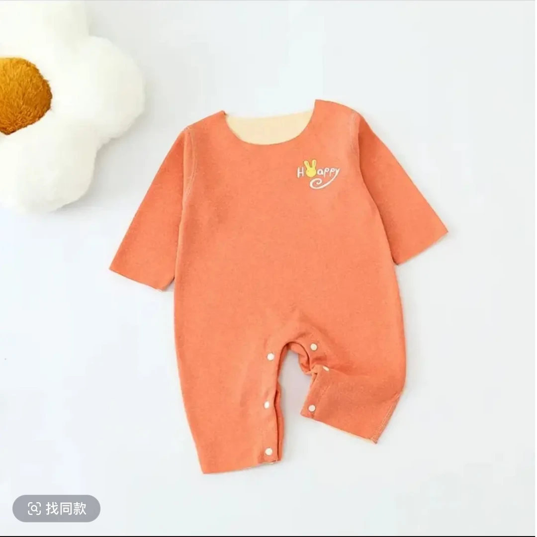 新生儿婴幼儿秋款宝宝德绒连体衣无痕随心裁加厚无骨保暖