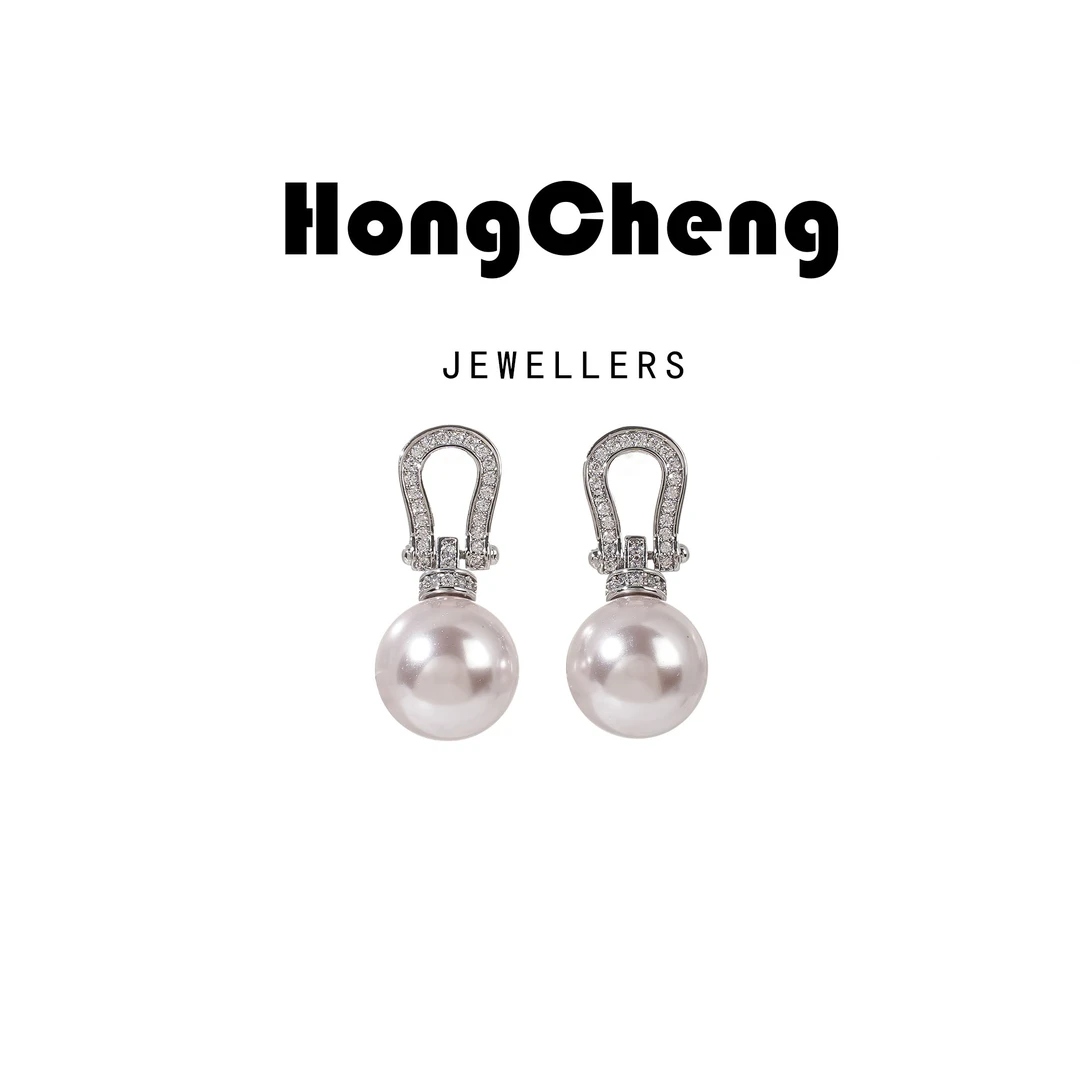 铜合金仿珍珠耳饰 设计师款耳钉耳饰NL8795-105