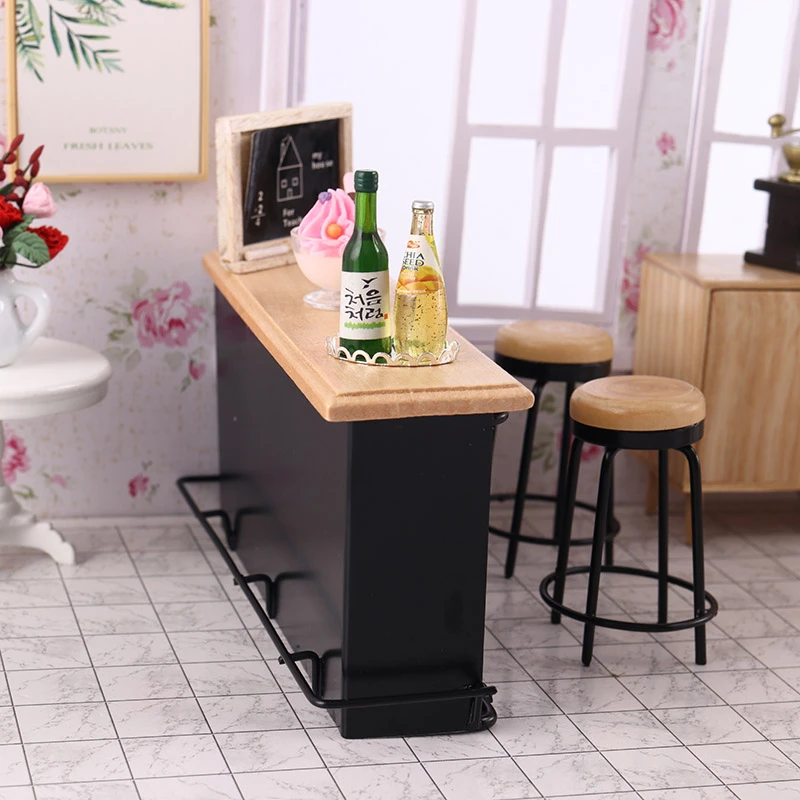 微缩食玩吧台桌椅模型12分ob11家具娃屋配件dollhouse