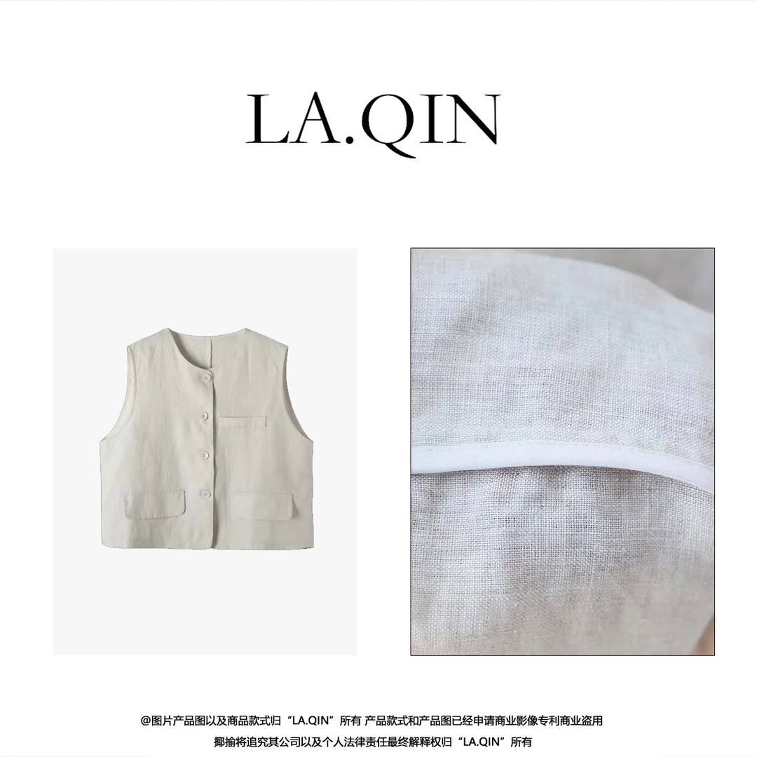 LA.QIN -【旧事】夏季时尚百搭简约复古女士短款马甲-83