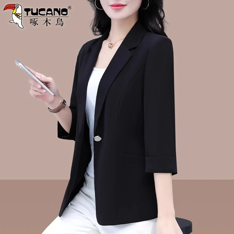 【官方】啄木鸟西装外套女春秋季2025新款时尚气质通勤职场休闲上衣