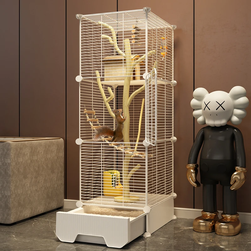 松鼠笼子大号家用花枝鼠蜜袋鼬专用豪华三层大别墅龙猫柜笼松鼠窝