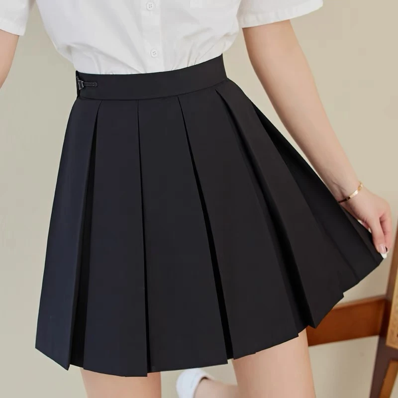 纯色百褶裙霜折校园风Jk少女高温压折好搭配显瘦半身裙学院风