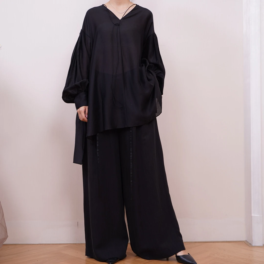 【GIRllINE】格子廊春季服饰设计款长袖时尚休闲宽松衬衣60G23071-1