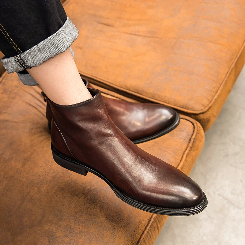 帕达索鞋子男款男鞋切尔西靴男高帮皮鞋马丁靴211040 HDQ