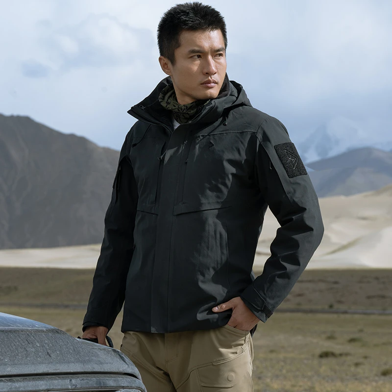【龙牙】四代雷神三合一风衣男户外登山服防风保暖连帽冲锋衣外套