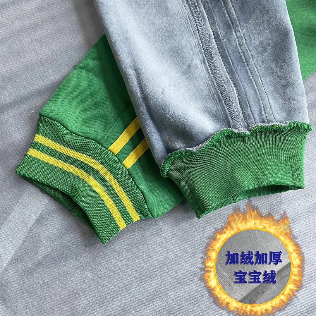 束脚两条黄杠加绒校服裤初高中小学生运动裤高腰宽松通用校服裤