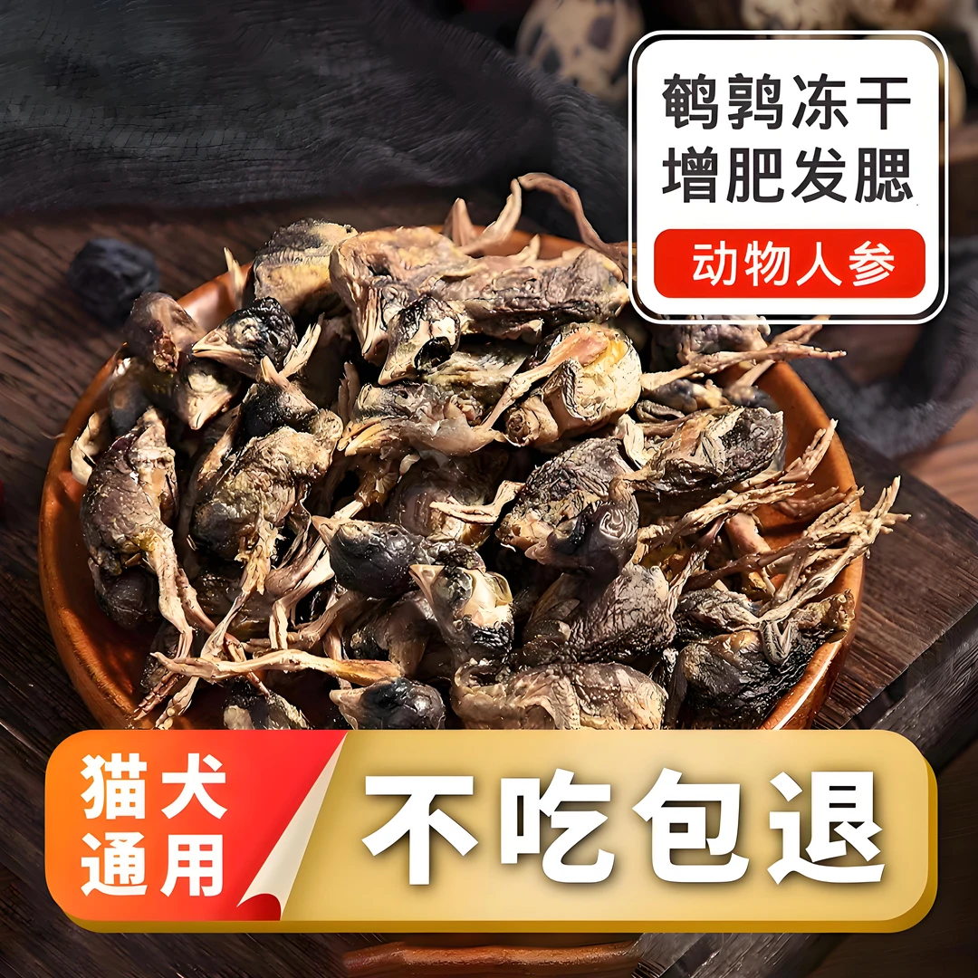 鹌鹑冻干猫零食营养增肥猫咪零食生骨肉磨牙补钙宠物小零食幼猫粮