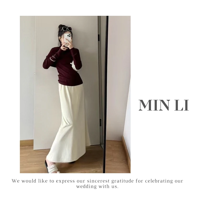【 MIN LI 】设计师款秋冬加绒质感丝绒鱼尾半身长裙