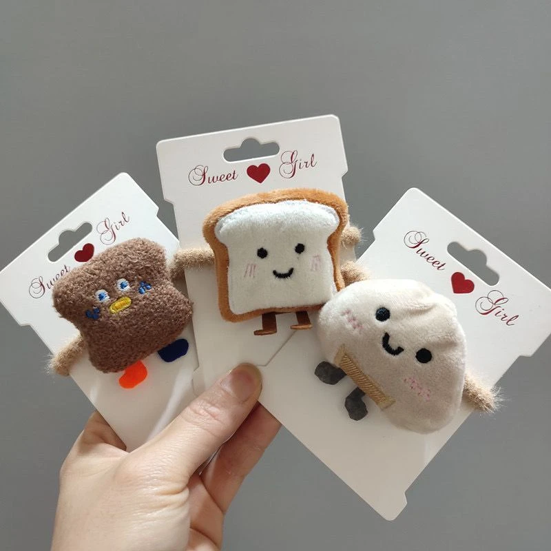 卡通芝士吐司表情面包可爱发圈饭团丸子头发饰软萌手链发绳发圈