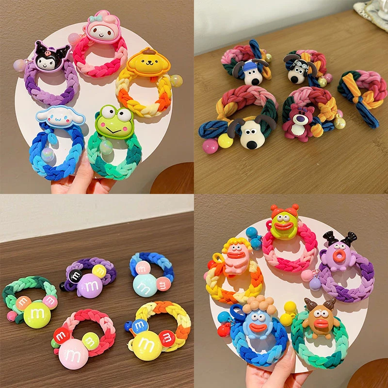 甜美可爱创意发圈头饰皮套卡通人物皮筋发绳彩色发圈手工发饰品