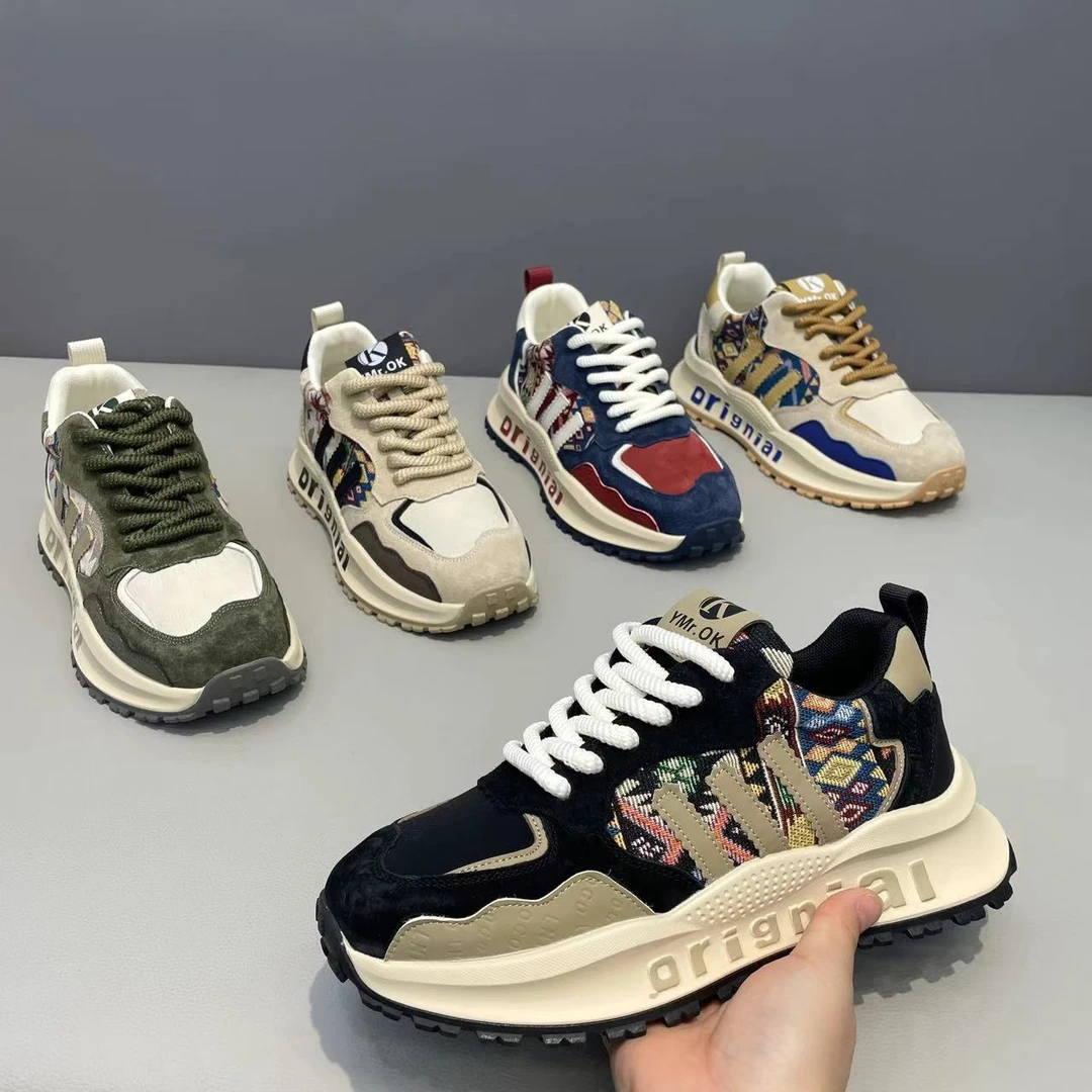 秋季新款男士休闲鞋舒适轻便运动鞋潮流个性厚底鞋网红爆款潮男鞋