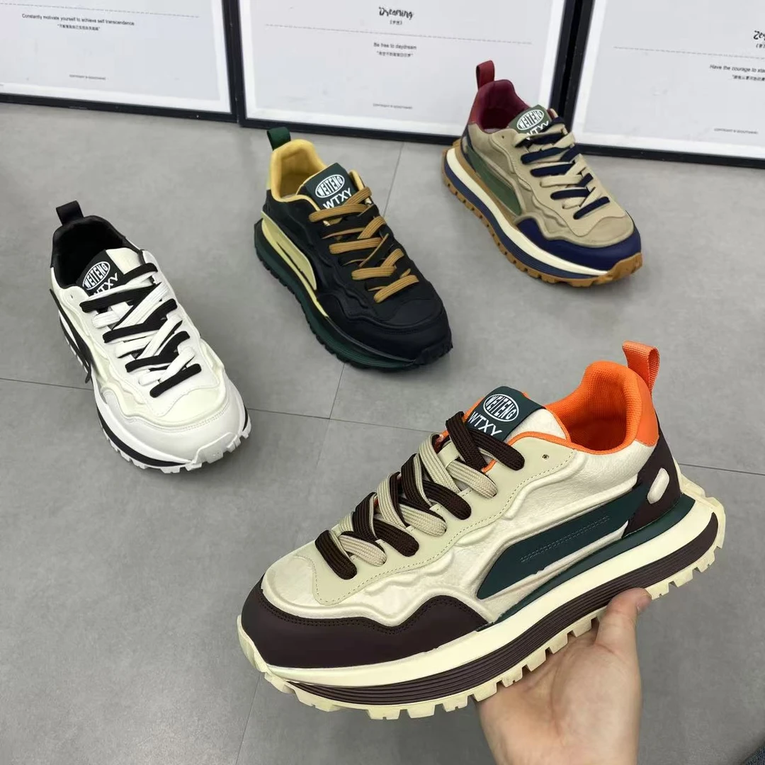 2024新款秋冬男士厚底秀休闲老爹鞋秋冬潮流时尚百搭运动男鞋