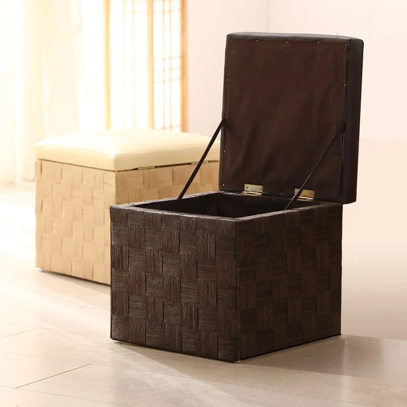 出口外贸原单门口坐凳换鞋储物凳有盖收纳穿鞋家居凳茶几沙发矮凳