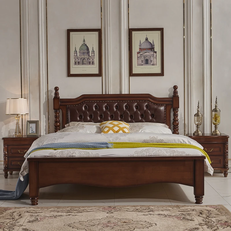 美式1.5米实木带软包1.8米高箱储物2米主卧双人床厂家批发直播间